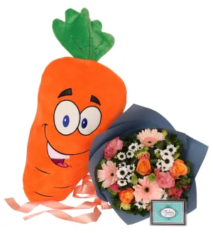 Carrot Soft Toy with Bouquet | GT220