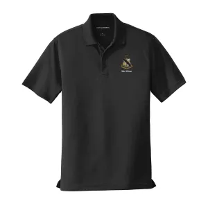 Personalized Alpha Sig Crest Black Performance Polo